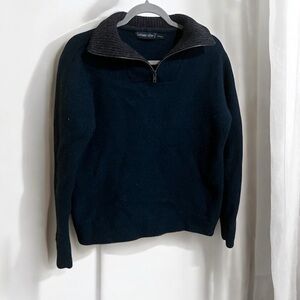 Vintage Irelands Eye Wool Funnel Neck 1/4 Zip Heritage Boxy Sweater Small Medium